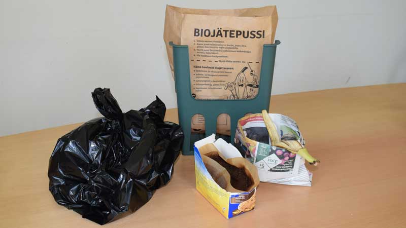 Ekorosk Biojatteen pakkausvaihtoehdot Forpackningsalternativ bioavfall